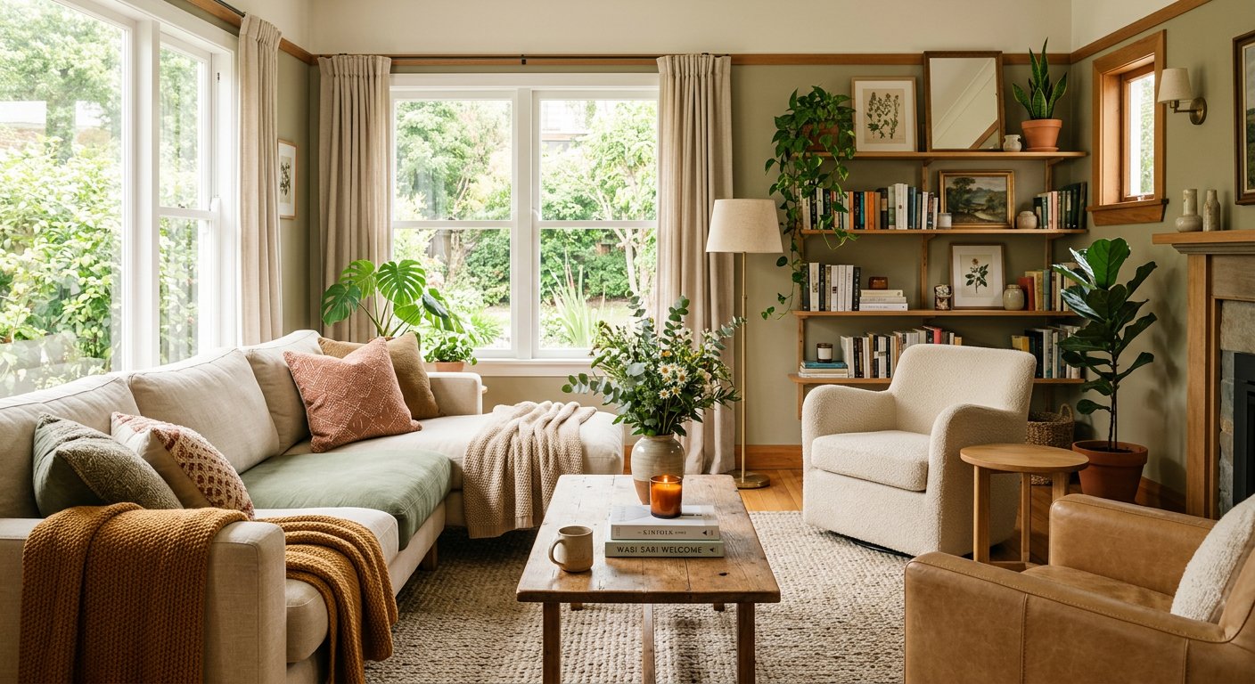 Comfortable, inviting common living area at Sandy's Graceful residential home